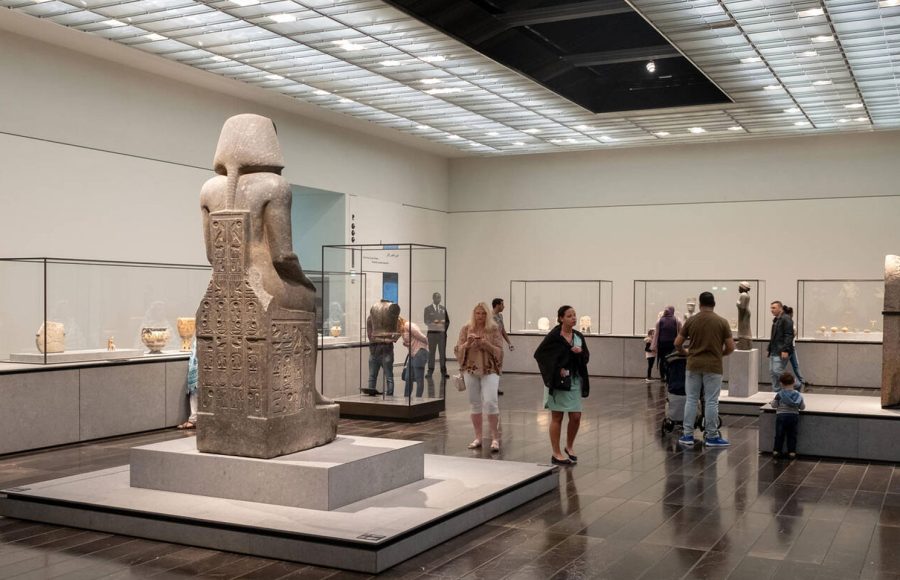 Back-of-Ramses-II-Pharaoh-of-Egypt-statue-dispalyed-at-Louvre-Abu-Dhabi