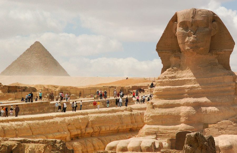 The majestic Sphinx guards the Cairo pyramids as part of an unforgettable Cairo and Aswan Tour