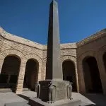 The striking German Memorial and obelisk at El Alamein, a key stop on any WWII battlefields tour