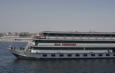 Commodore Nile Cruise ship sailing on the Nile River in Egypt.