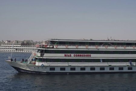 Commodore Nile Cruise Ship Sailing On The Nile River In Egypt.