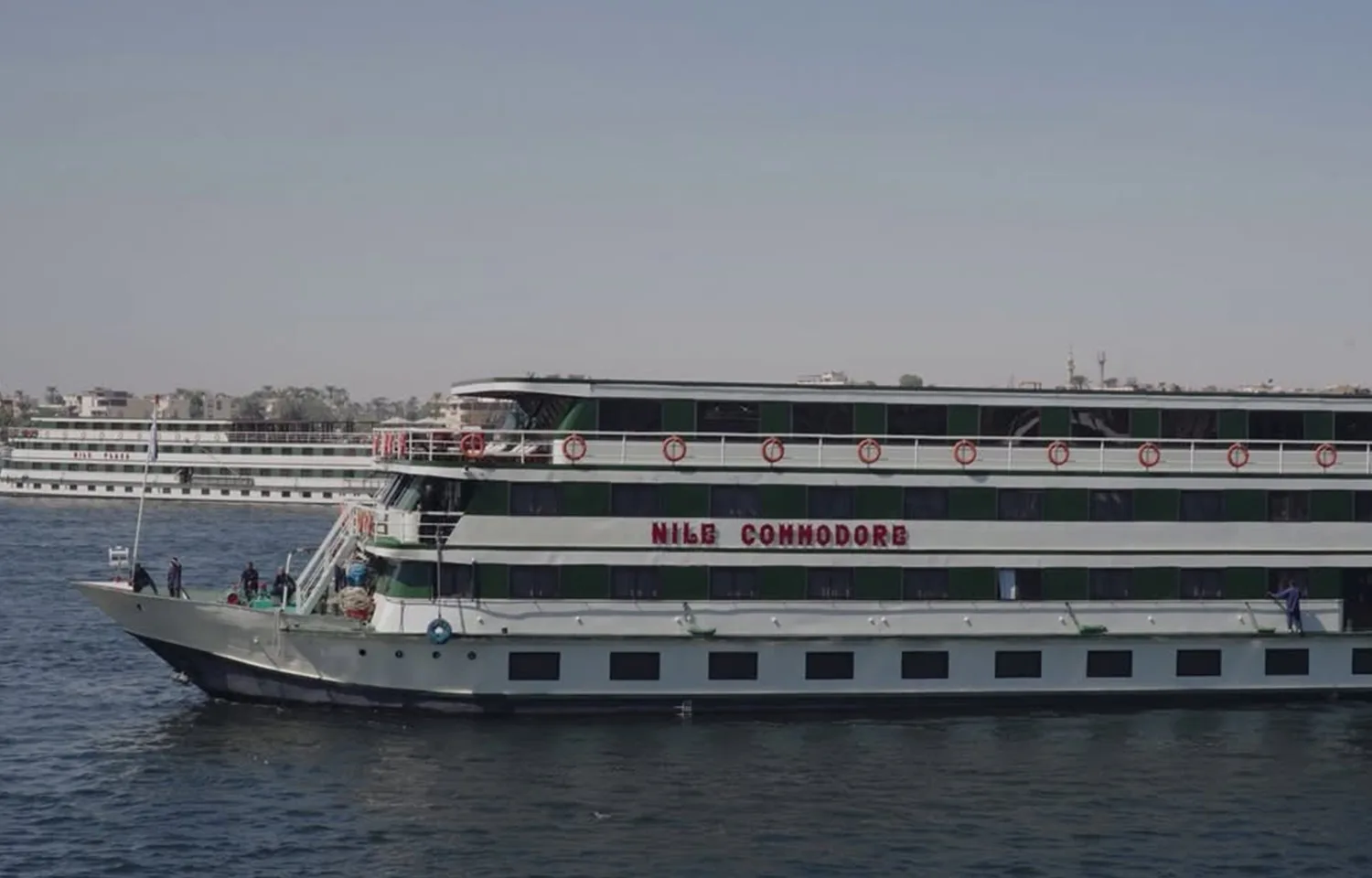 Commodore Nile Cruise ship sailing on the Nile River in Egypt.