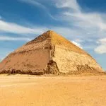 The unique architecture of the Bent Pyramid captured during a layover tour to Dahshur pyramids