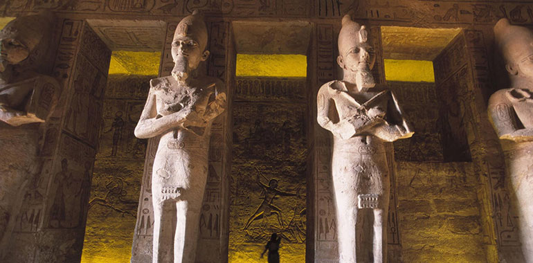 Egypt Nubia Temple Of Abu Simbel Interior Shot Inside