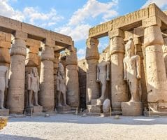 Luxor Temple’s grandeur shines in Egypt Packages From Delhi. The grand halls and statues of Luxor Temple, a highlight of Egypt packages from Delhi.