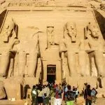 Journey on inspiring Egypt trips from Kuwait to witness the monumental beauty of the Abu Simbel Temples carved into the mountainside.