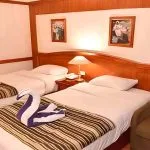 Twin cabin on the MS Emilio Nile cruise ship