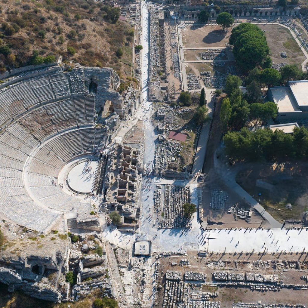 Ephesus Ancient City Drone Photo Selcuk Izmir Turkey