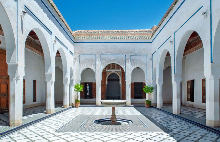 Exquisite-historical-site-in-traditional-Islamic-architecture-Bahia-Palace-Marrakech-Morocco