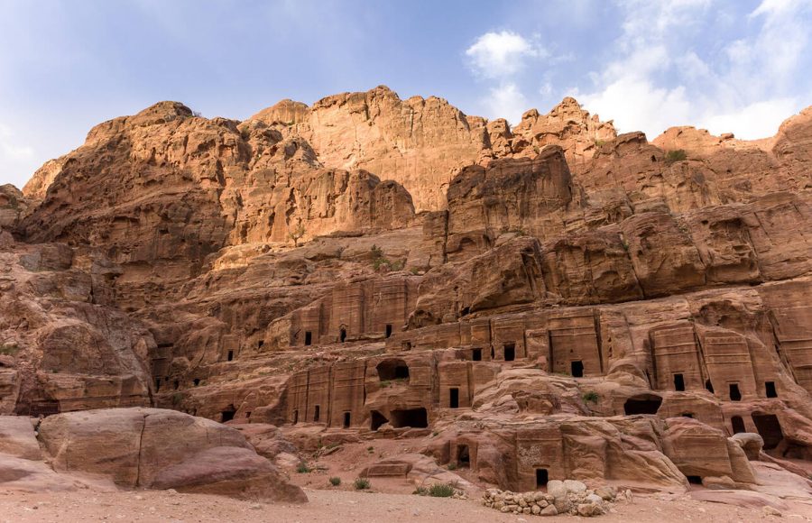 General-view-of-the-Royal-Tombs-in-Petra-Jordan