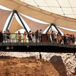 Göbeklitepe-ruins-are-located-in-Haliliye-district-of-Şanlıurfa-Inside-view-of-the-excavation-site-Tourist-group-visiting-the-excavation-site