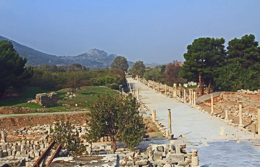 Harbour-Street-Archaeological-Ruins-in-Ephesus-Turkey