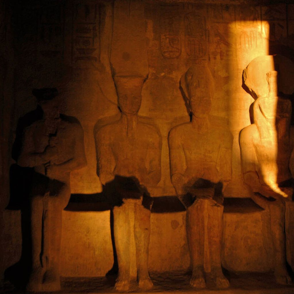 Inside the Abu Simbel temple of Ramses II Egypt during the sun festvial