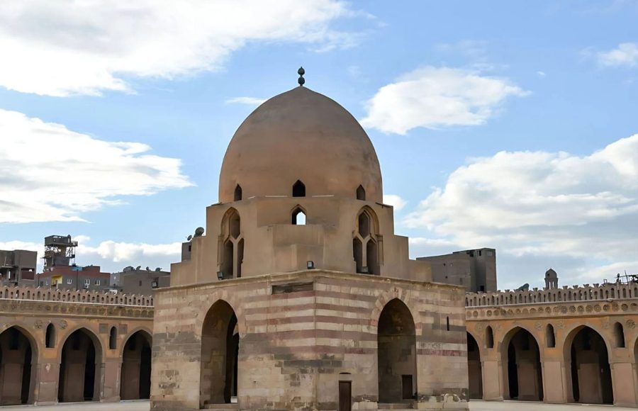 The beautiful domed fountain in the courtyard of the historic Ibn Tulun Mosque, a stop on an Islamic Cairo tour