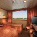 Twin-bedded cabin on the Iberotel Amara Nile Cruise.