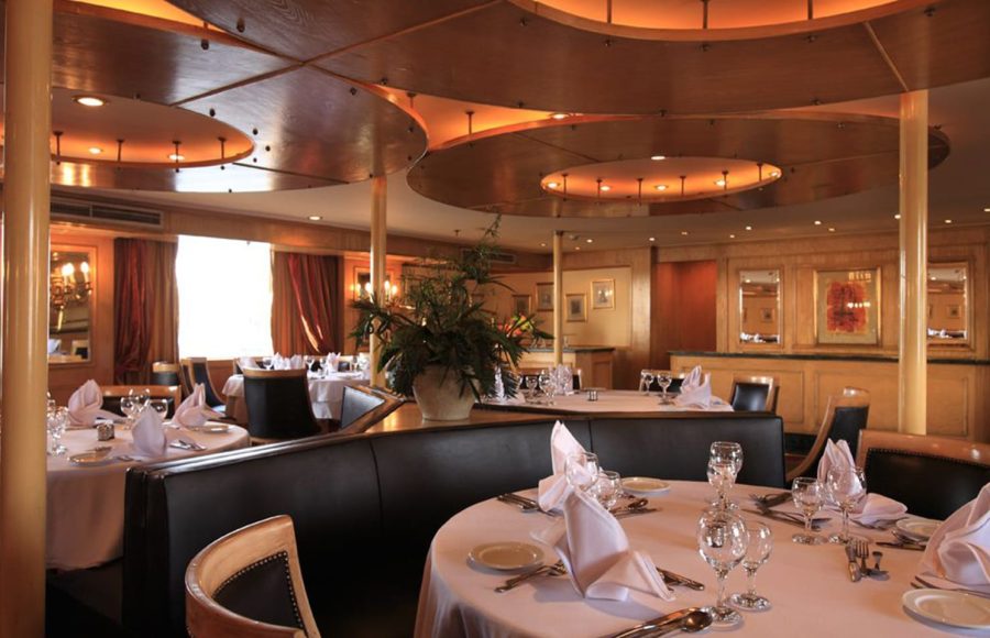 The elegant dining room on the Iberotel Amara Nile Cruise.