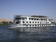 The Iberotel Amara Nile Cruise ship on the Nile River.