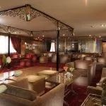 The elegant lounge on the Jaz Amara Nile Cruise.