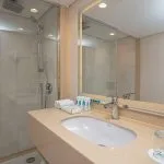 Modern bathroom on the Jaz Celebrity cruise.