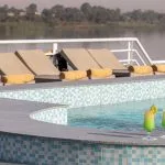 A view of the pool from the side on the Jaz Celebrity Cruise.