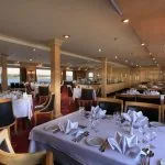 The spacious restaurant on the Jaz Helio Nile Cruise.