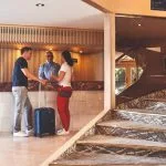 Guests checking in at the reception of the Jaz Imperial Nile Cruise.