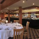 The restaurant on the Jaz Imperial cruise ship.