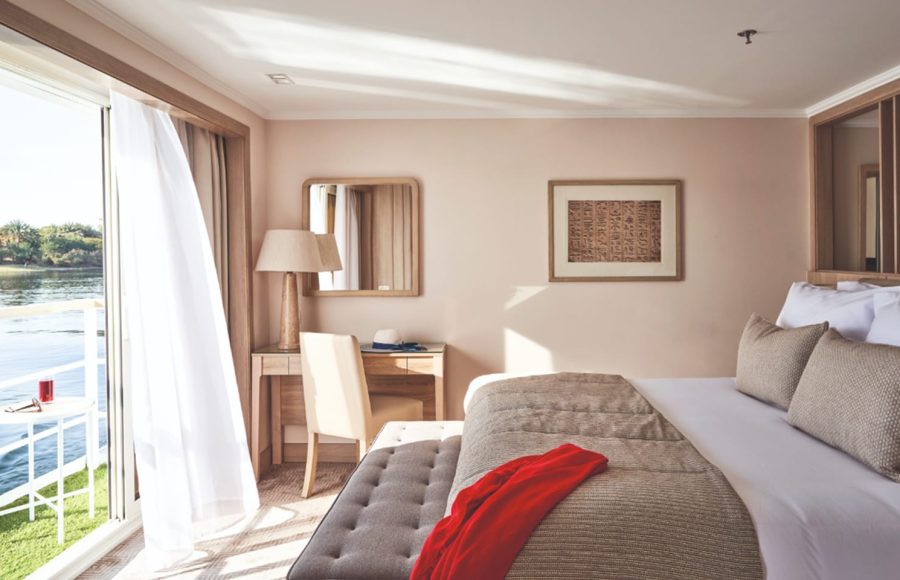 A luxurious suite on the Jaz Imperial Nile Cruise.