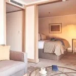 The lounge area of a suite on the Jaz Imperial.