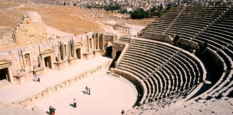 Jordan Jerash Governorate antique site of Jerash the theatre