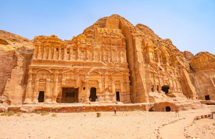 Looking-towards-the-Royal-Tombs-in-Petra-Jordan