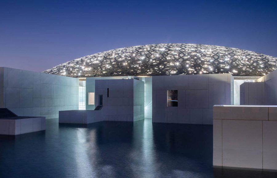 Louvre-Abu-Dhabi-art-and-civilisation-museum-located-on-Saadiyat-Island-Abu-Dhabi-United-Arab-Emirates