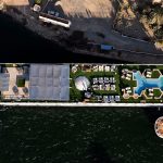 An Aerial View of the sun deck of the MS Alma Nile Cruise, showcasing the swimming pool, lounge chairs, and shaded seating areas while docked on the Nile River.