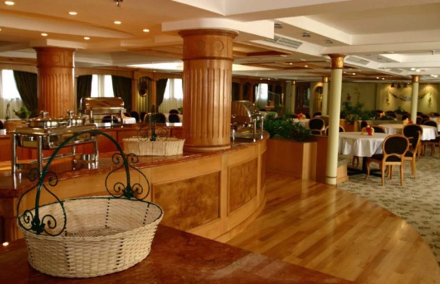 Dining room and buffet area on MS Monaco Nile Cruise.