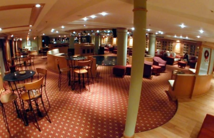 Lounge and bar area on the M/S Monaco Nile cruise ship.