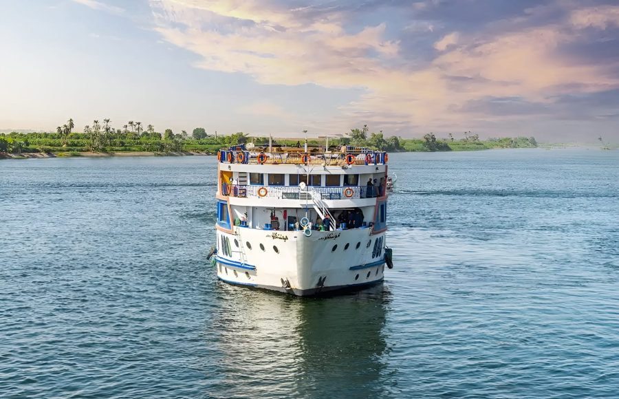 MS Monte Carlo Nile Cruise ship sailing on the river.