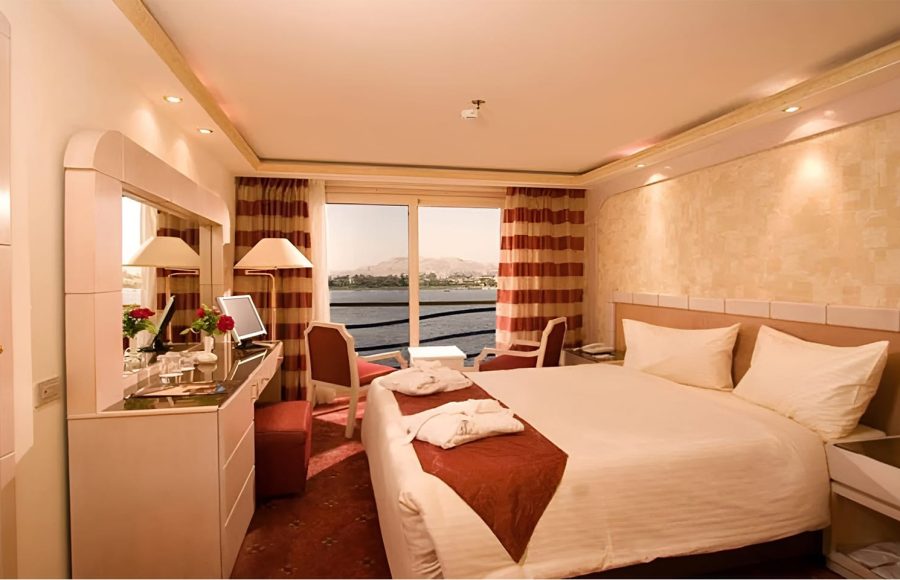 A standard cabin on the MS Royal La Terrasse Nile Cruise