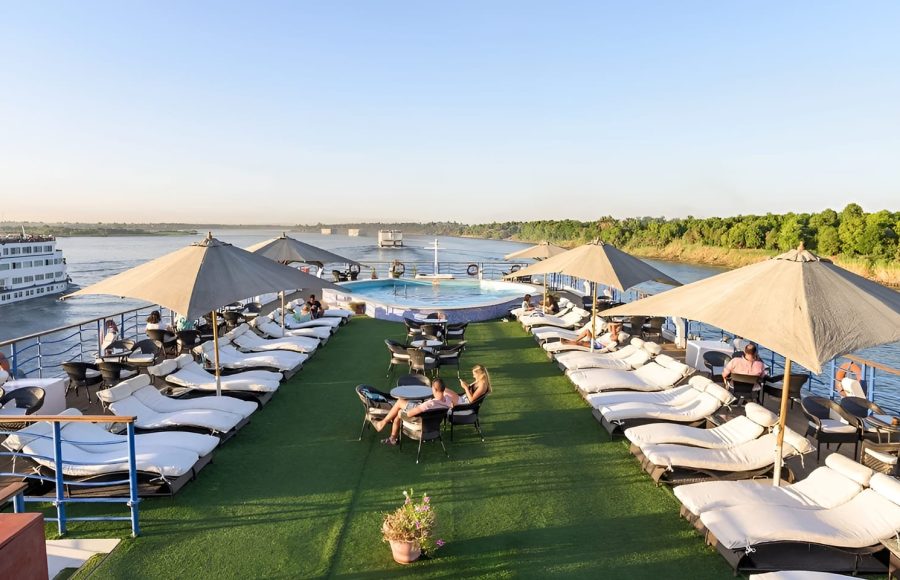 Sundeck view of the MS Royal Princess Nile Cruise ship.