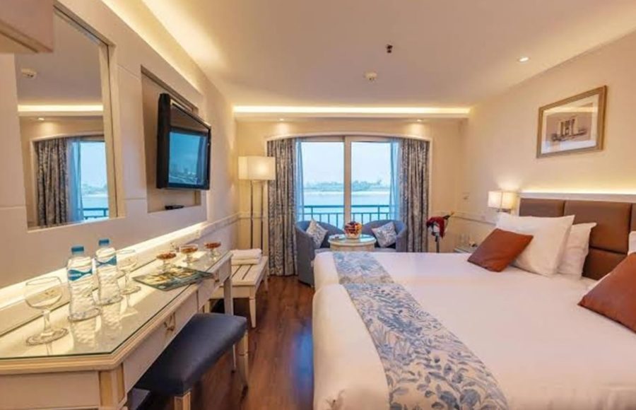 Luxury cabin with balcony on MS Tower Prestige Cruise