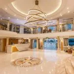 Grand, luxurious lobby and reception area on MS Tower Prestige Nile Cruise.