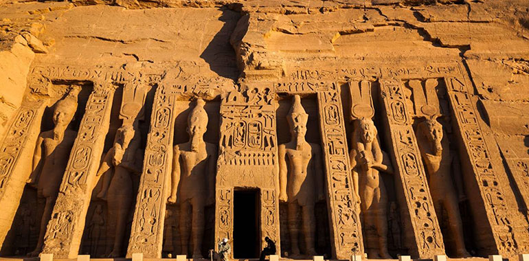 Morning Scene Of Nefertaris Temples At Abu Simbel