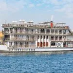 Luxurious Mövenpick SS Misr Steamer Nile Cruise Ship sailing on the river