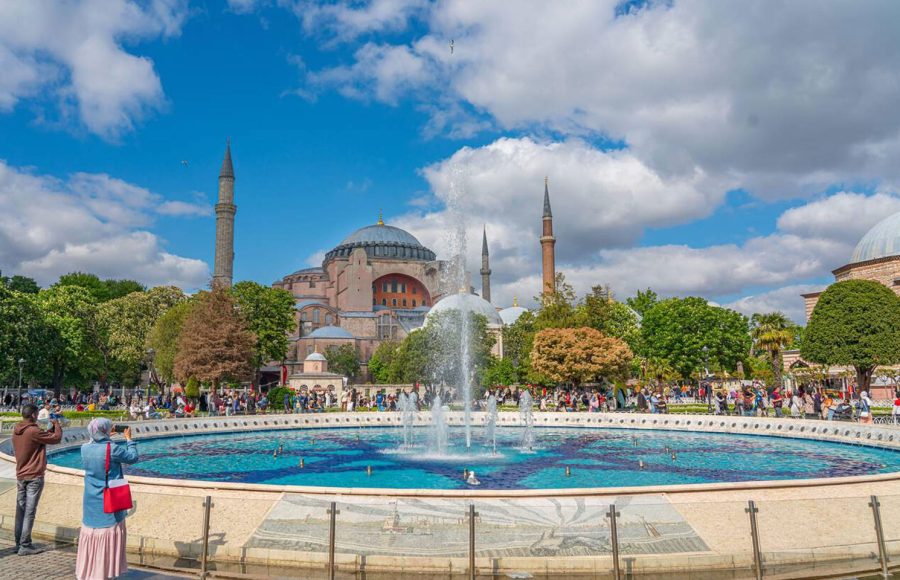 People-at-the-Sultan-Ahmet-park-in-the-background-the-blue-mosque-historic-building