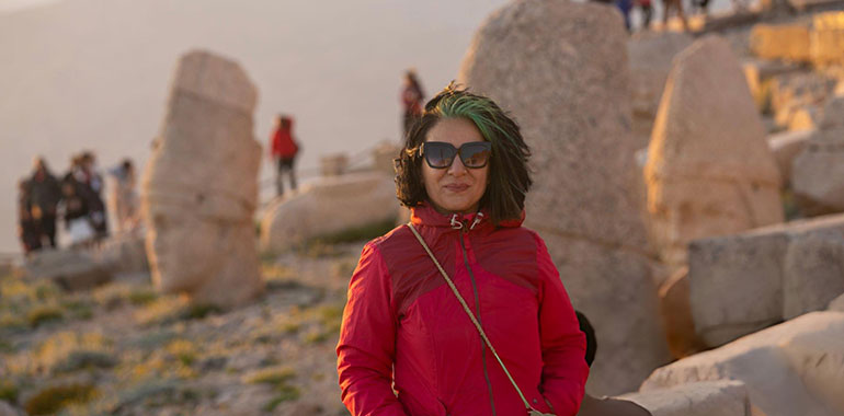 Photo of mature woman on Nemrud Dagh