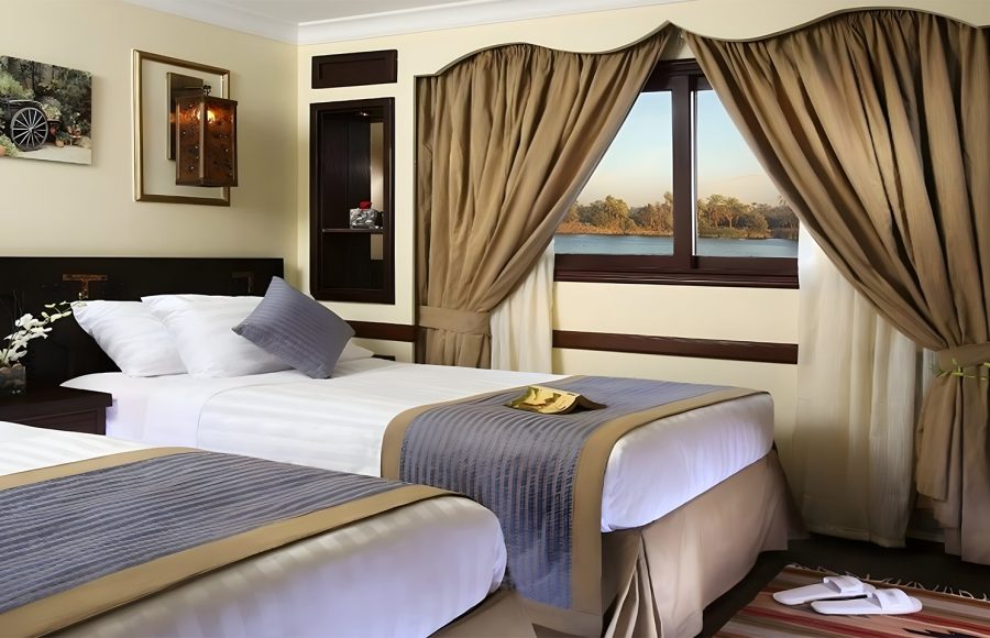 Sonesta-Amirat-Dahabiya-Cruise-Twin-Bed-Tripidays-Egypt-Tours