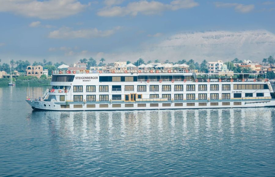The Steigenberger Regency Nile Cruise ship on the river.