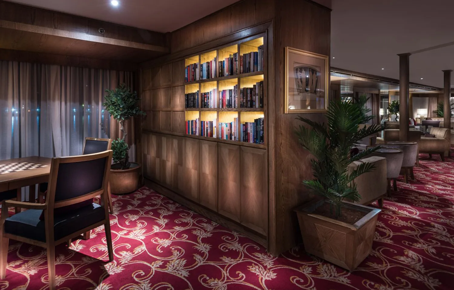 The library on the Steigenberger Regency Nile Cruise.