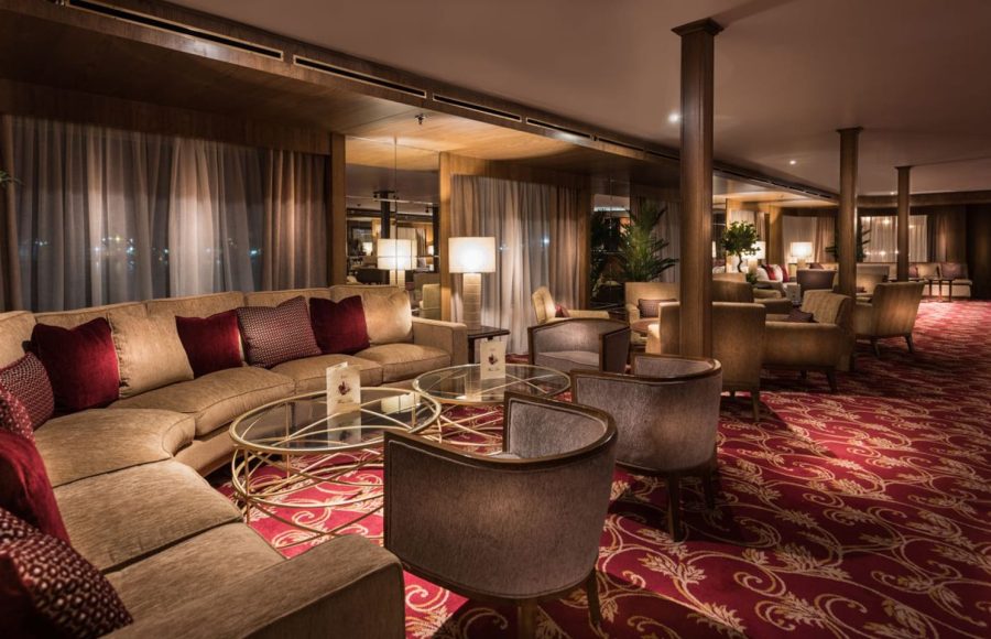 The luxurious lounge on the Steigenberger Regency Nile Cruise.