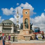 Taksim-Square-with-the-Monument-of-the-Republic-sculpted-by-Pietro-Canonica-and-the-Taksim-Mosque-in-Istanbul-Turkey