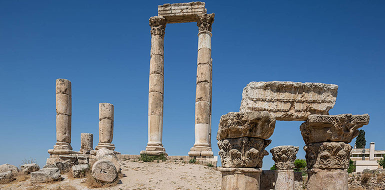 Temple Of Hercules At The Citadel In Amman Jordan